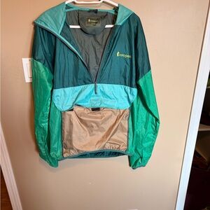 Cotopaxi Green and Tan Windbreaker Jacket
